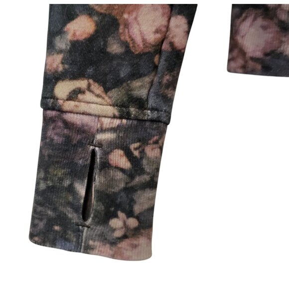 Lululemon Scuba Hoodie Floral Fleece Jacket Black Pink - Picture 9 of 15